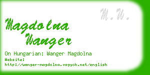 magdolna wanger business card